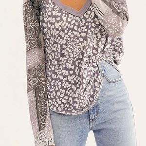 Free People gray pattern top